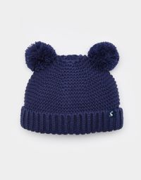 Pom French Navy Knitted Pom Pom Hat | Joules UK