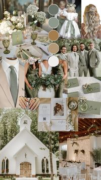 light green themed wedding collage vibe aesthetic