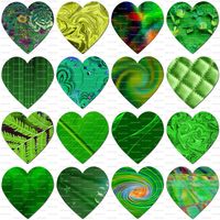 This listing is for a beautiful green heart collection in 2 sizes.  Perfect for Saint Patrick's Day!  You will receive 5 jpg files as shown:  1 Image with 16 small green hearts  4 images with 4 medium green hearts each  These digital files will come to you as an instant download once payment is received.  You will receive the  images as shown in listing but without the watermarks  Images are ready for printing and framing or for any of your craft projects such as jewelry, altered art, scrapbooki