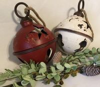 This large Metal Jingle Bell is the perfect addition to your Christmas decorating. The listing includes 1 large bell. Choose from a chippy rustic red or white finish. A nice thick rope is attached to the top if you want to hang it. Uses: Set on any tabletop display. Looks great on a