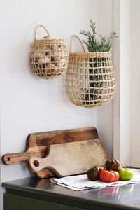 Mount the Duo on a hook or peg rail and fill it with produce for added counter space.