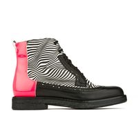 Hatter - Optical Zebra & Black & Pink - Womens Ankle Boots | Embassy London USA | Wolf & Badger