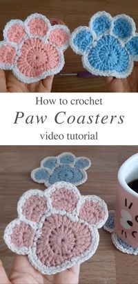 Crochet Paw Coaster You Can Make Easily - CrochetBeja