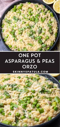 One Pot Orzo with Asparagus and Peas – Skinny Spatula