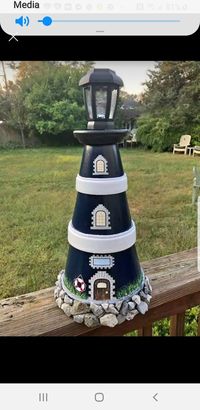 20+ DIY Clay Pot Lighthouses That Are Truly Works of Art - FeltMagnet