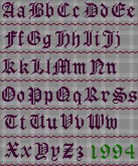 old english cross stitch lettering