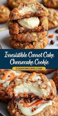 These Irresistible Carrot Cake Cheesecake Cookies are a delightful combination of the warm spices of carrot cake and the creamy richness of cheesecake, all in one delicious cookie. Perfect for any occasion, these cookies are sure to be a hit!