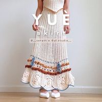 This is a PDF file, NOT A PHYSICAL PRODUCT. Return/request for a refund will NOT be accepted. YUÈ is a collab work by @yl.studio__ and seratt. The YUÉ top is available for purchase through YL's shop (https://www.etsy.com/shop/ylstudiomake) and the skirt is available on seratt's shop (https://www.etsy.com/shop/SERATTproject). You are viewing the YUÈ skirt listing. What you will receive: - YUÈ SKIRT CROCHET PATTERN (32 pages) - YUÈ SKIRT LOOKBOOK (34 pages) - Eco-Printing Guide (Flower Pounding -