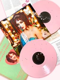 chappell roan's 'the rise & fall of a midwest princess' urban outfitters exclusive opaque pink vinyl.   photographed by libertyw__on twitter.