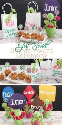 Cute ideas to make a Girl Scouts bronze award or bridging ceremony extra special and extra adorable. #GirlScouts #AwardCeremony #Crafts #RealCoake