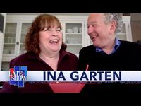 The Barefoot Contessa, aka Ina Garten, joined Stephen Colbert for an at-home version of "The Late Show." Her husband Jeffrey helped her drink her famous quarantine cocktail.