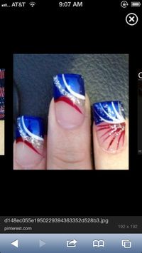 4th of July nails