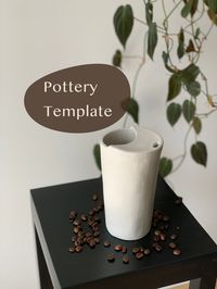 Make your own coffee cup with this printable pottery template. Instant download! Includes step by step instructions with photos and printable template. Print on standard A4 size of paper. With this template you will make a cup that holds approx. 450 ml  (15 oz). If you have any questions - message me :) Enjoy creating your own pottery pieces!