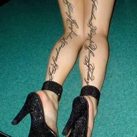 leg tattoo photo idea shoe heels