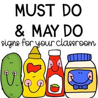 Build student independence with these Must Do May Do Posters! Help your students manage their work, stay organized, and encourage student choice. Students can see the priority level of their work, and manage the order they complete it. A perfect planning tool for elementary kids!These best-selling posters are part of the Must Do May Do Management System. Learn more about it HERE.What's Included:12 different stylesFull page signsHalf page signs3"x3" to fit Target square adhesive pouchesColor vers