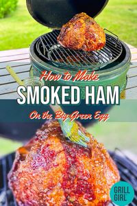 Make this easy smoked ham with pineapple ginger glaze on the Big Green egg for crowd pleasing results!