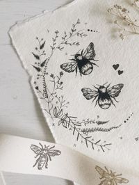 Bee tattoo wildflower illustration bumblebee wreath