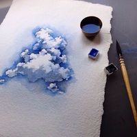 Discovered by shaima khaled. Find images and videos about art, blue and clouds on We Heart It - the app to get lost in what you love.