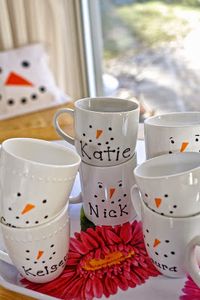 snowman sharpie mugs