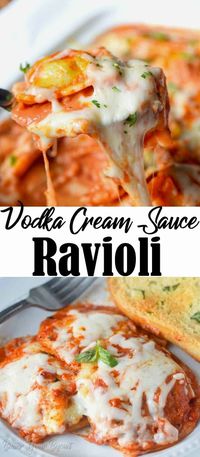 Baked Ravioli and Vodka Cream Sauce