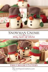 Crochet Snowman Gnome | Jen Hayes Creations