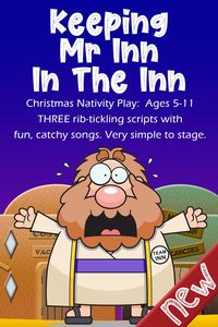 For Festive Performances, Nativity Plays & Christmas pageants everywhere, we present the tongue-twisting, side-splitting tale of 'Keeping Mr Inn In The Inn'! Poor Mr Inn needs to save his lovely inn from being demolished. When all hope seems lost, a young couple called Mary & Jo arrive, followed by some silly shepherds and joking kings! Get ready for some real fun! You'll receive vocal & backing tracks, THREE editable scripts, sheet music, PowerPoint scenery & songwords, staging advice & more.