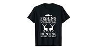 Amazon.com: Funny Fishing Hunting Solves Problems T Shirt Tee : Clothing, Shoes & Jewelry