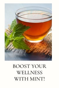 Mint tea can soothe gut spasms (IBS), bloating, menstrual cramping and acid reflux. The natural occurring menthol can also create better airflow to your sinuses and open up your airways. Its antibacterial properties can kill bacteria that create dental plaque that cause bad breath as well. It can aid in headache relief and act as a muscle relaxer and pain reliever as it increases blood flow. It is also great before bed because its menthol properties can aid in a restful sleep. Click on my Amazon associate link for your mint supplement!