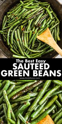 These sauteed green beans are made with just 5 simple ingredients. Tender green beans are sauteed in butter, garlic, salt, and pepper, all of which enhance the fresh flavors of the green beans perfectly. You'll have these cooked in less than 10 minutes!