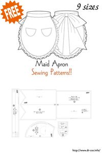 This is the pattern of Maidapron. cm size(A4 size) Ladies'-S,M,L Added the number of fabric meters required for each size