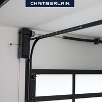 The Chamberlain RJO101 Wall Mount Garage Opener frees up space in the garage and its wall mount, ultra-quiet design is nearly silent and vibration free. Monitor and control your garage door from your smartphone whether you’re home or away. Chamberlain myQ Wall Mount Smart Direct Drive Garage Door Opener Wi-fi Compatibility Battery Back-up LED Light in Black | RJO101