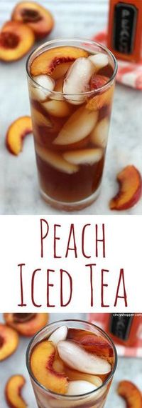 Peach Iced Tea- A Perfectly flavored iced tea with just 4 ingredients. Super Simple refreshing drink to serve your guests this summer.