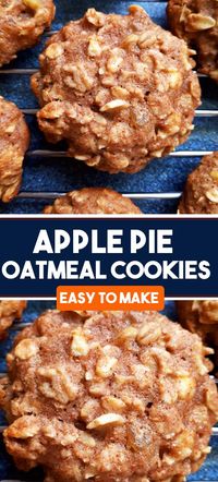 Apple Cinnamon Oatmeal Cookies are deliciously chewy, healthful cookies bursting with the tastes of fall: oats, juicy apples, and cinnamon! Apple Cinnamon Oatmeal Cookies Recipe If you like oatmeal cookies and cinnamon, you're going to