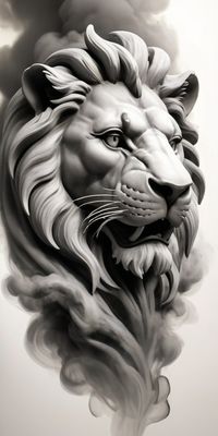 LION STATUE ROMAN TATTOO DESIGN