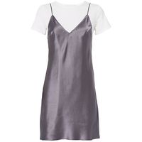 Fleur Du Mal Women's Platinum Combo Slip Tee (39960 DZD) via Polyvore featuring dresses, fleur du mal and charcoal