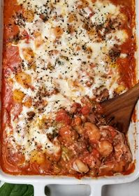 Baked Cheesy Gnocchi in Meat Sauce - Amanda Cooks & Styles