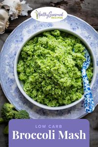 This low carb broccoli mash is an inspired yet simple way to make broccoli. Steam it until it is very tender, then puree with sautéed garlic and seasonings. It is naturally gluten-free and vegan. Serve it with chicken, beef or tofu.