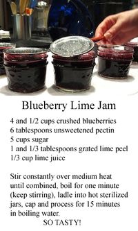 Blueberry Lime Jam - easy to do and delicious. #canning #recipes