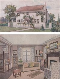 1911 Bride's House - Charles E. White  "Fireproof House for a Bride" was the title of the article. If you're curious about White, he wrote a book called "The Bungalow Book."