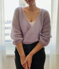 for women. A loose, oversized sweater with a v-neck and dropped. #Mohair_Knit_Pattern #Wrap_Sweater_Pattern #Mohair_Sweater_Pattern #Romantic_Sweater