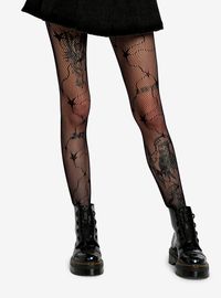 Black Fishnet Shooting Star Tights | Hot Topic