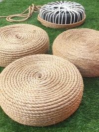 DIY rope ottomans