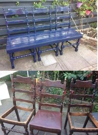 How to upcycle three old chairs and make a stylish new outdoor bench from them that you can paint in any colour for your garden area