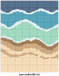 C2C Ocean Waves Crochet Pattern – Pixel Crochet