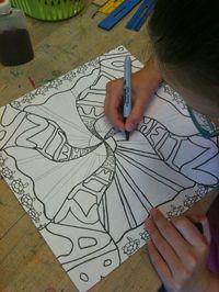 Art Room Blog: 5th Grade- Name Spiral Warm and Cool Colors..