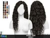 Sims 4 Coupure Electrique's Angel hair retextured - Long hairstyles