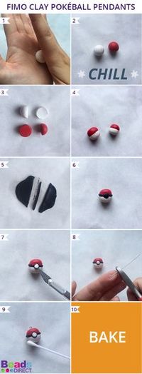 In this tutorial you will learn how to make two Pokéball pendants using Fimo clay. You could make them into a pair of earrings, a necklace for you and a friend, or make even more for a funky Pokéball bracelet!