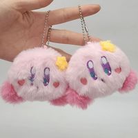 The Kirby Star Fluffy Keychain is the perfect accessory to show your love of the classic video game series. Measuring in at approximately 2 inches in length, it features a plush exterior complete with star designs all over it, making it an ideal collectible for fans of any age.