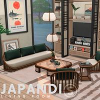 Japandi | Living Room CC Pack | Patreon