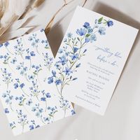 Something Blue Before I Do Floral Bridal Shower Invitation